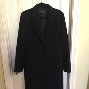 Giorgio Armani Long Black Cashmere Coat Size 8